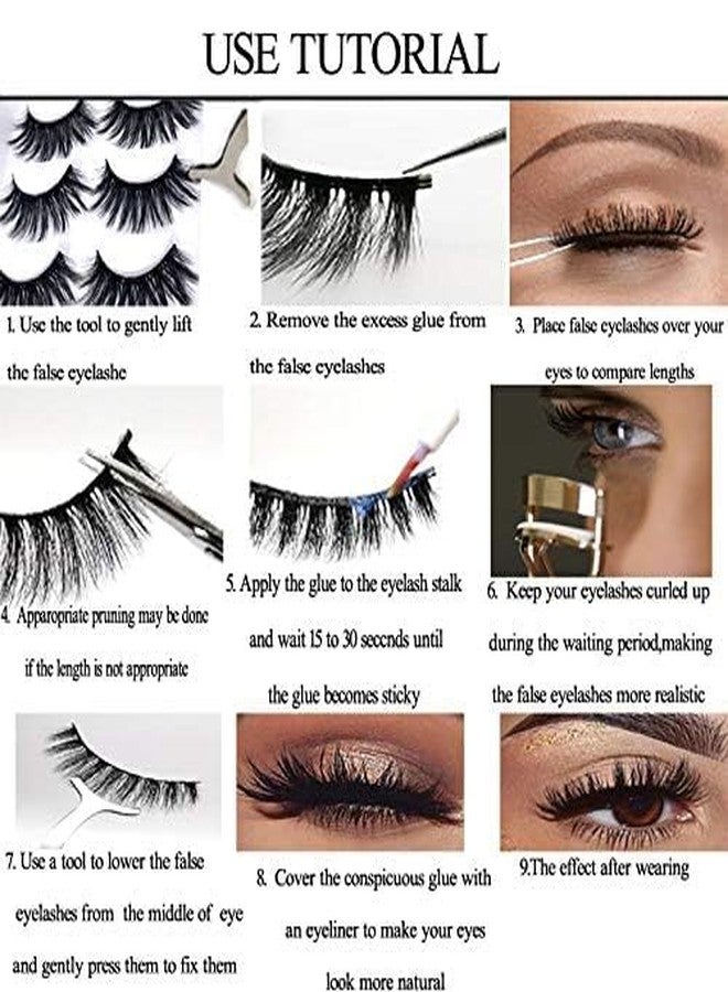 AM RONG MAGIC Professional 10pairs Faux 3D Mink Eyelashes Thick Long Multilayer Fluffy False Eyelashes,Dramatic False Eyelashes Handmade&Reusable Lashes (M-04) - Image 5